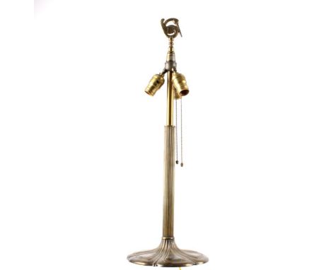 For your consideration is an antique Bradley &amp; Hubbard 3-bulb table lamp with a swan topper. The partnership of Nathaniel