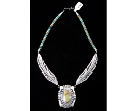 Included in this lot is a T&amp;R Singer Navajo Native American sterling silver and Royston turquoise necklace. Tommy Singer 