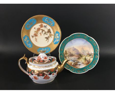 SPODE TEAPOT AND COVER early 19th century, in imari pattern 1645, iron red pattern number, length 27cm; together with a Royal