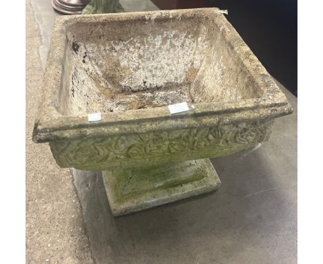 A concrete garden planter 