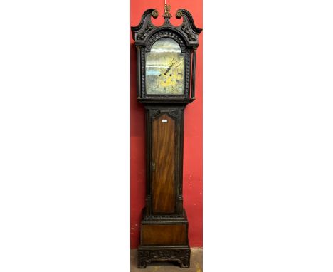 A George III Scottish carved mahogany 8-day longcase clock 