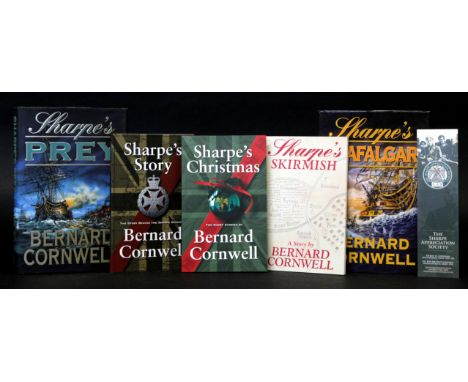 BERNARD CORNWELL: 5 titles: SHARPE'S TRAFALGAR, Chivers Press, 2000, 1st large print edition, signed, original cloth, dust-wr