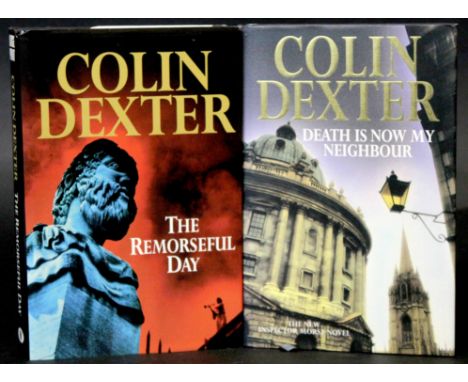 COLIN DEXTER: 2 titles: DEATH IS NOW MY NEIGHBOUR, London, MacMillan, 1996, 1st edition, signed, original cloth, dust-wrapper