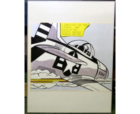 ROY LICHTENSTEIN (1923-1997): WHAAM', original offset lithograph [ND], one of two (left), diptych panels, approx size 580 x 4