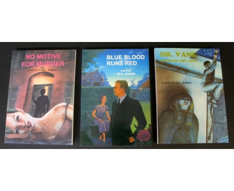 W E JOHNS: 3 titles: BLUE BLOOD RUNS RED, ill Andrew Skilleter, Watford, Norman Wright, 1998 (300), numbered, original pictor