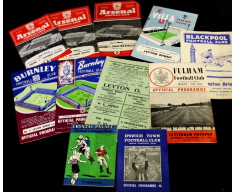 Collection of 90+ soccer programmes 1960s including Arsenal v Tottenham 1960 and 1961, League Challenge Cup Colchester v Leyt
