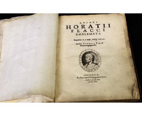 OTTO VAN VEEN: QUUINTI HORATII FLACI EMBLEMATA IMAGINIBUS IN AES INCISIS,,,, Antverpiae Prostant Philippum Lisaert 1612, engr