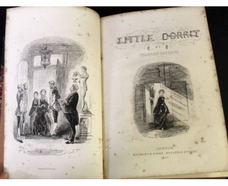 CHARLES DICKENS: LITTLE DORRIT, ill H K Browne, London, Bradbury &amp; Evans, 1857, 1st edition in book form, added engraved 