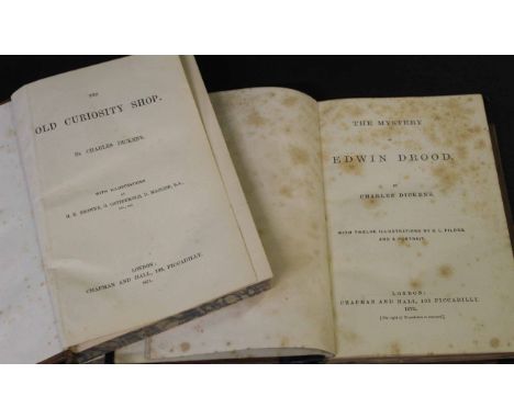 CHARLES DICKENS: 2 titles: THE MYSTERY OF EDWIN DROOD, ill S L Fildes, London, Chapman &amp; Hall, 1870, 1st edition in book 
