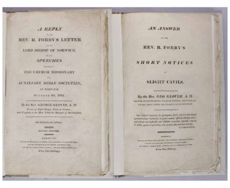 REV GEORGE GLOVER, RECTOR OF SOUTH REPPS, VICAR OF CROMER, AND CHAPLAIN TO THE MOST NOBLE THE MARQUIS OF BUCKINGHAM: 2 titles