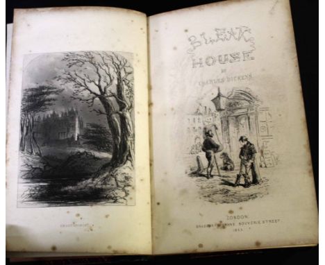 CHARLES DICKENS: BLEAK HOUSE, ill H K Browne, London, Bradbury &amp; Evans, 1853, 1st edition in book form, added engraved vi
