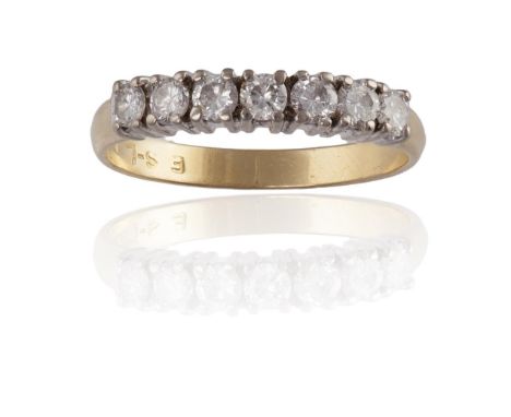 TWO DIAMOND RINGSThe first ring set with a trio of round brilliant-cut diamonds, diamonds approximately 0.80ct total, ring si