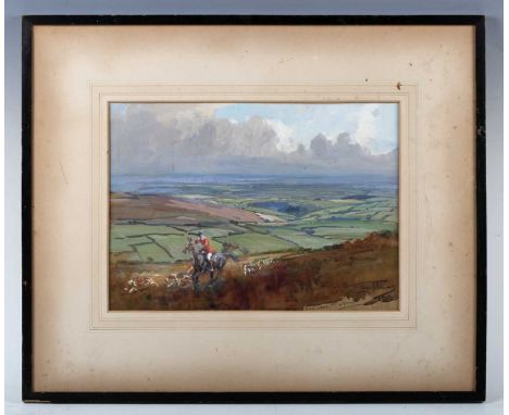 Lionel Edwards (1878-1966) - The Devon &amp; Somerset Hounds, watercolour and gouache, signed, dated ’28 and inscribed Rough 