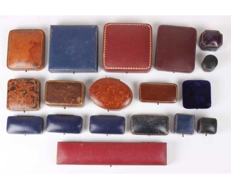 Eighteen jewellery boxes and cases, including a Garrard &amp; Co Ltd bracelet box and a Harrods London case.