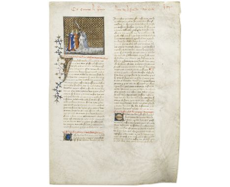 ILLUMINATED MANUSCRIPT LEAFThe Death of Hasdrubal,  miniature on a leaf of Livy's Histoire Romaine, in the French translation