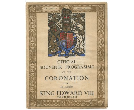 ROYALTY - EDWARD VIII'S CORONATIONOfficial Souvenir Programme for the Coronation of His Majesty King Edward VIII, DUMMY PROOF