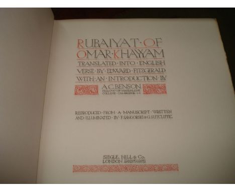 OMAR KHAYYAMRubáiyát of Omar Khayyám... with Illustrations by Willy Pogany, NUMBER 648 OF 750 COPIES,  12 tipped-in colour pl