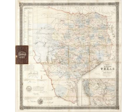 TEXASCORDOVA (JACOB DE) Map of the State of Texas. Compiled from the records of the General Land Office of the State by Rober