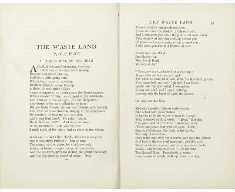 ELIOT (T.S.)The Waste-Land, [in] The Criterion. A Quarterly Review, vol. 1, no. 1, pp.50-64, FIRST EDITION,  untrimmed and pa