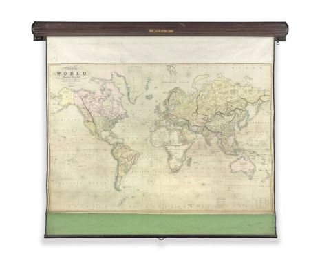 WORLDTEESDALE (HENRY) New Chart of the World on Mercator's Projection, with the Tracks of the Most Celebrated &amp; Recent Na