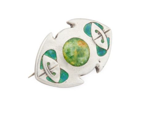 ARCHIBALD KNOX (1864-1933) FOR LIBERTY &amp; CO., LONDON ‘CYMRIC’ BROOCH, CIRCA 1905 silver and enamel, stamped L&amp;C / C L