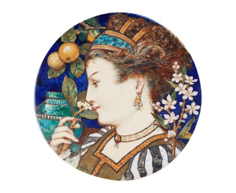 WILLIAM STEPHEN COLEMAN (1829-1904) FOR MINTON'S ART-POTTERY STUDIO PLAQUE, CIRCA 1870 painted pottery, impressed MINTON, pri