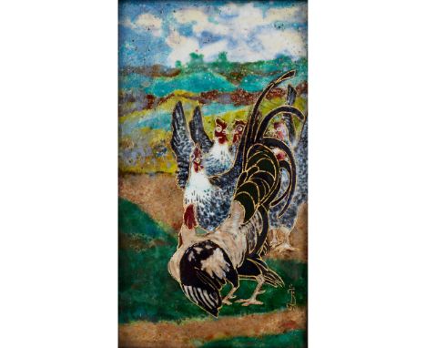 FREDERICK SHIELDS (1833-1911) ENAMEL PLAQUE, CIRCA 1900 enamel on copper, with gilt highlights, signed with monogram lower ri