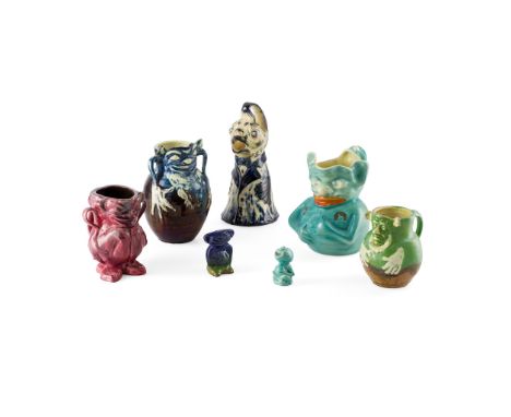 BLANCHE GEORGIANA VULLIAMY (1869-1923) COLLECTION OF WARES, CIRCA 1900 glazed ceramic, to include a BARUM JUG, incised BARUM 