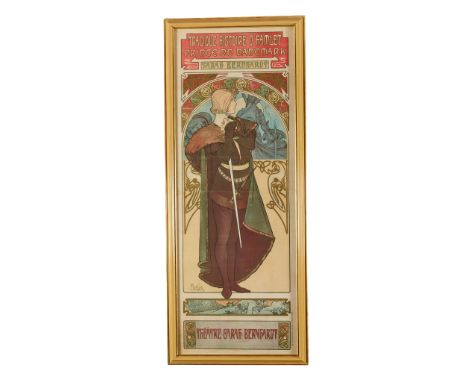 ALPHONSE MUCHA (1860-1939) 'HAMLET', POSTER, 1899 colour lithograph, printed signature MUCHA, 1899, titled TRAGIQUE HISTOIRE 