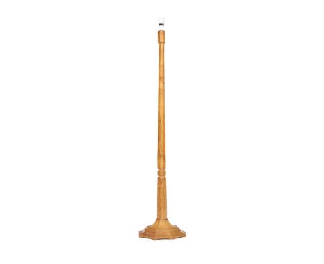 ROBERT 'MOUSEMAN' THOMPSON (1876-1955) STANDARD LAMP, CIRCA 1950 oak, with carved mouse signature(138cm high)