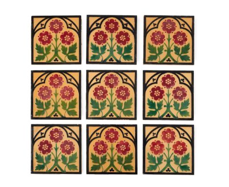 A.W.N. PUGIN (1812-1852) FOR MINTON &amp; CO. GROUP OF NINE RELIEF TILES, CIRCA 1860 glazed ceramic(15cm square)Footnote: Not