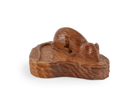 ROBERT 'MOUSEMAN' THOMPSON (1876-1955) RARE PAPERWEIGHT, CIRCA 1980 oak, with carved mouse signature(9.5cm long)