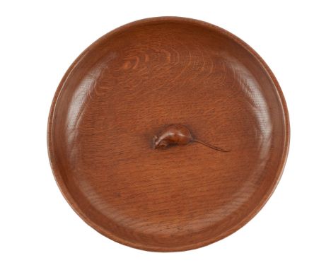 ROBERT 'MOUSEMAN' THOMPSON (1876-1955) LARGE BOWL, CIRCA 1965 oak, carved mouse signature to the centre(31cm diameter)