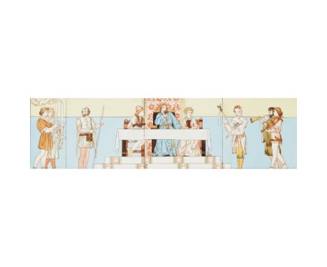 MANNER OF HENRY STACY MARKS FOR MINTONS AESTHETIC MOVEMENT TILE PANEL, CIRCA 1890 printed and painted ceramic, framed(14cm x 
