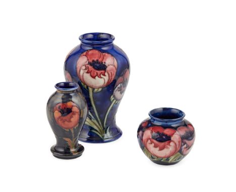 WILLIAM MOORCROFT (1872-1945) FOR MOORCROFT POTTERY ‘BIG POPPY’ MINIATURE BALUSTER VASE, CIRCA 1925 glazed earthenware, impre