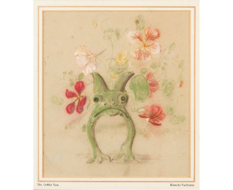 BLANCHE GEORGIANA VULLIAMY (1869-1923) THE GOBLIN VASE pastel study, framed 31.5cm x 28cm; and a COLLECTION OF CERAMICS to in