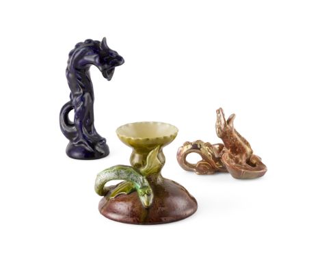 BURMANTOFTS POTTERY, LEEDS GROTESQUE FIGURE, CIRCA 1890 glazed ceramic, impressed maker's mark/ LEEDS/ 2174, 11.5cm across; a
