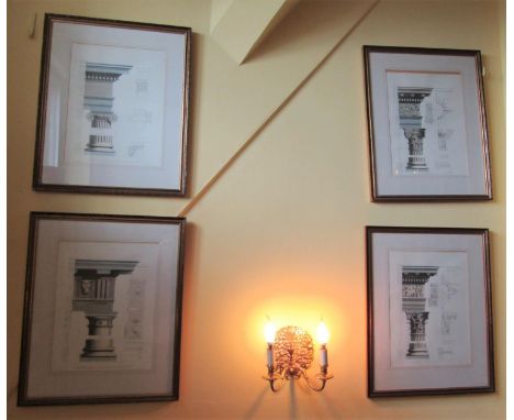 Collection of seventeen contemporary classical engravings of architectural form and buildings, together with two further smal