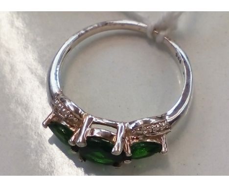 Silver Russian Diopside ring