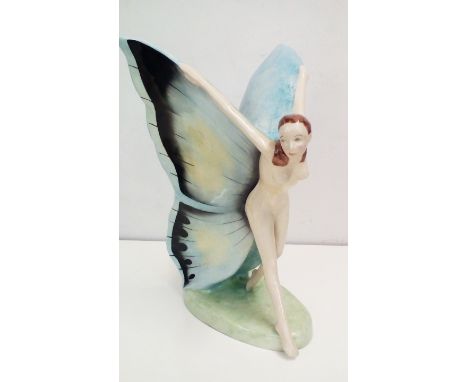 Carltonware limited edition Butterfly Girl figure (3/100) height 24cm 