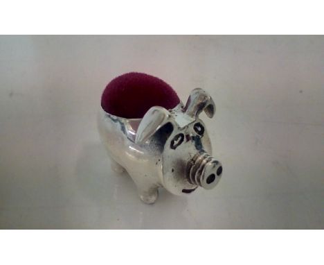 Silver pin cushion - pig