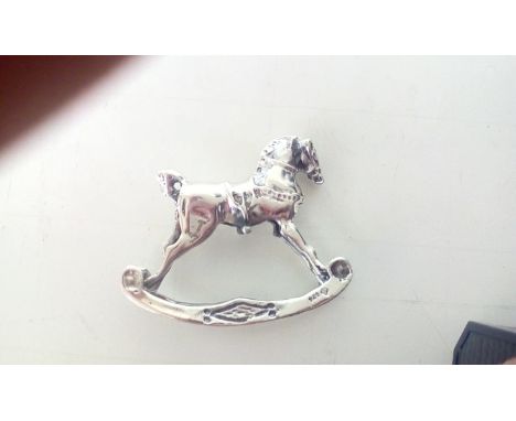 Silver pin cushion - Rocking horse