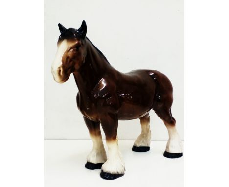 Melba ware Shire horse, height 28cm, length 32cm