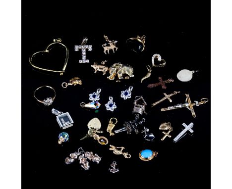 Various jewellery, including some 9ct gold charms and fobs, silver charms etc, 43.1g grossLot sold as seen unless specific it