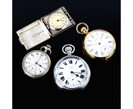 4 various pocket watches, including gold plated Waltham (4)Lot sold as seen unless specific item(s) requested 