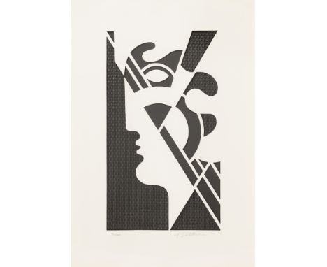 Roy Lichtenstein (1923-1997)Modern Head 5, from Modern Head series (Corlett 95) Embossed graphite with Strathmore die-cut ove