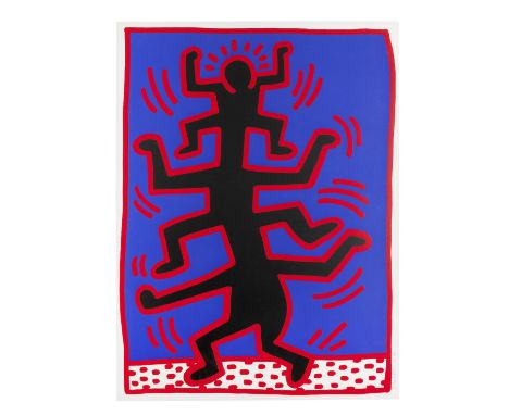 Keith Haring (1958-1990)One Plate, from Growing (Littmann p.89) Unique screenprint in colours, 1988, on Lenox Museum Board, s