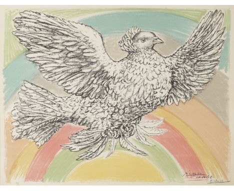 Pablo Picasso (1881-1973)Colombe Volant (à l'Arc-en-ciel) (Bloch 712; Mourlot 214) Lithograph in colours, 1952, on Arches wov