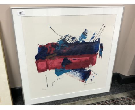 A contemporary colour print, indistinctly signed, 60 cm x 60 cm 