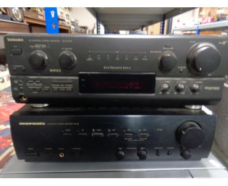 A Technics stereo receiver, SA-X730 and a Marantz integrated stereo amplifier PM-53 (continental wiring) 